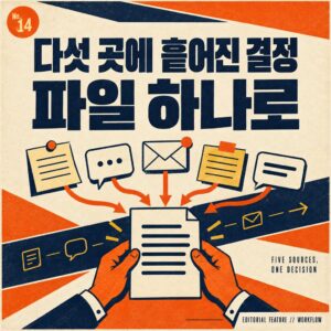 결정이 다섯 군데 흩어진 걸 알고 파일 하나로 모은 기록